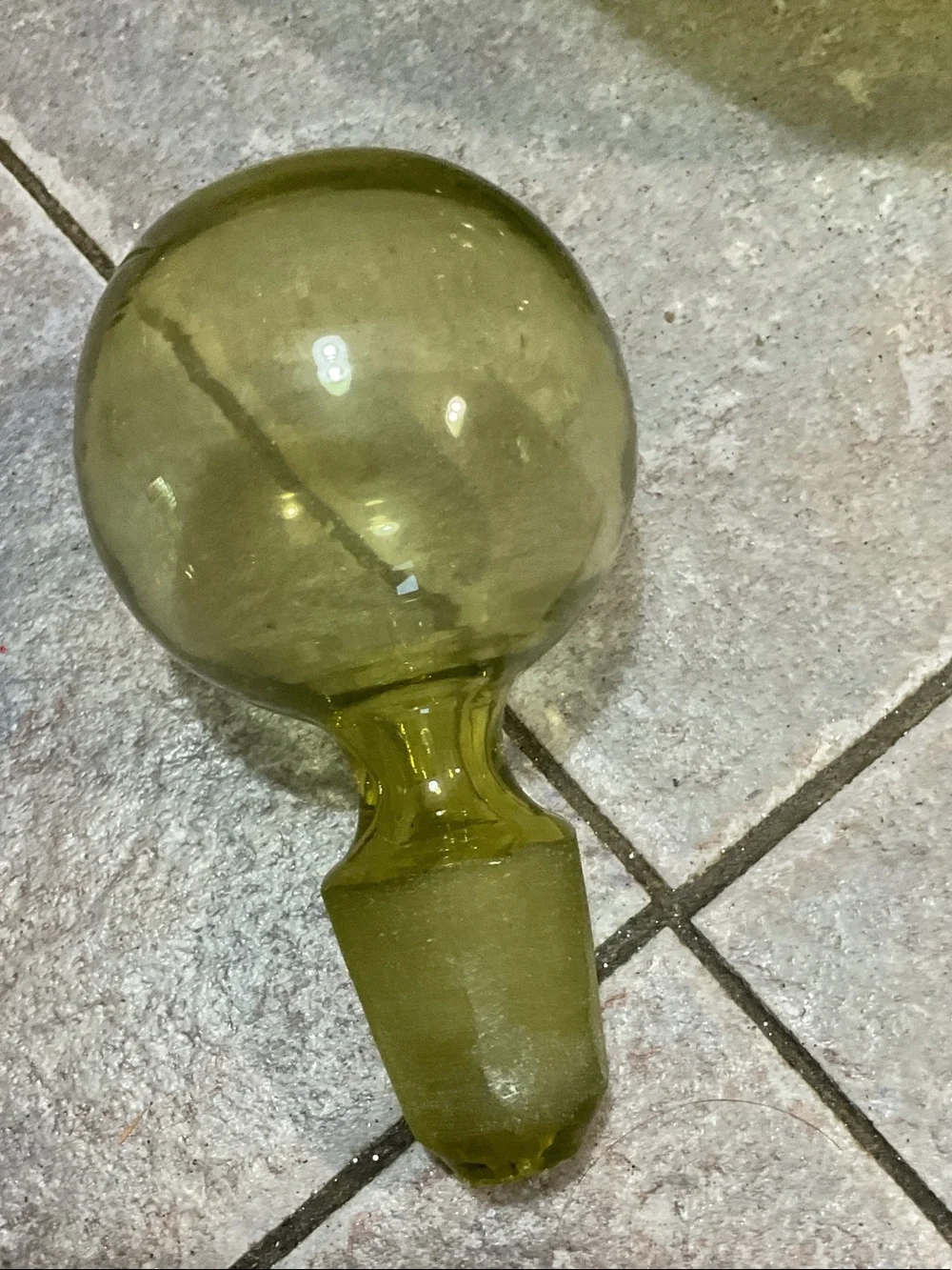 Olive Green Glass Decanter Set - 7-Piece Made in Italy